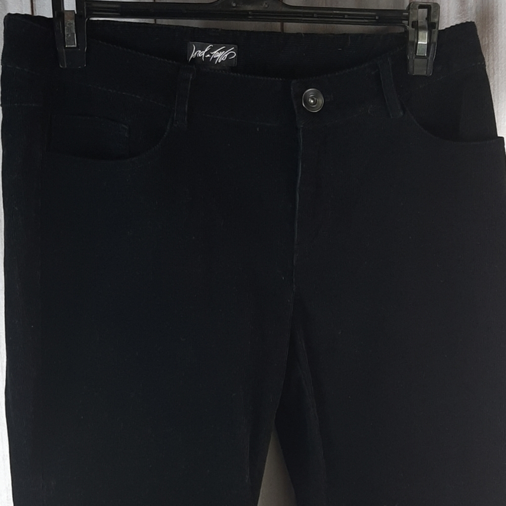 Lord & Taylor Womens 4 Black Corduroy Straight Leg - Picture 4 of 6